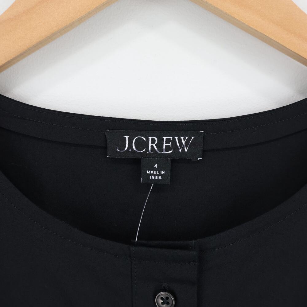 J.Crew Wren Mini Shirt Dress Cotton Blend Poplin Black Size 4 NWT - Picture 4 of 9
